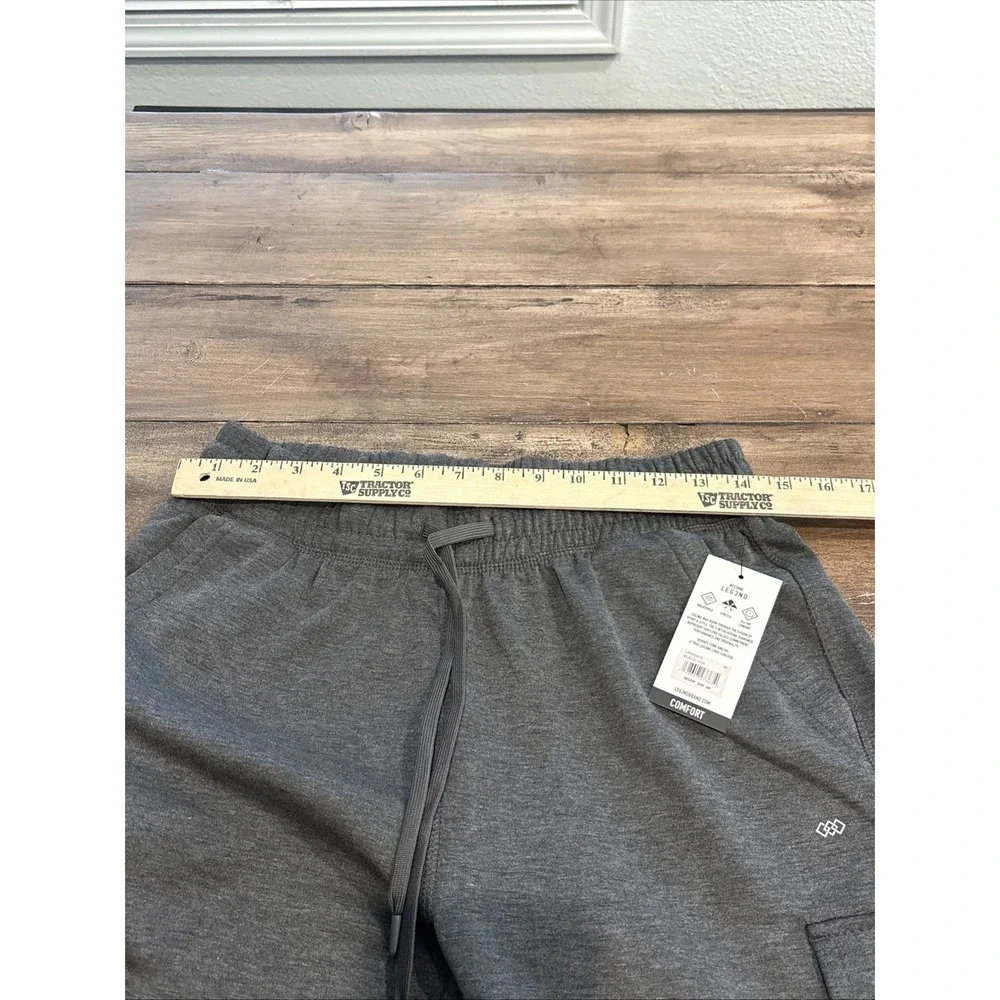 LEG3ND Mens Cargo Sweatpants Black Heather joggers Size M NEW